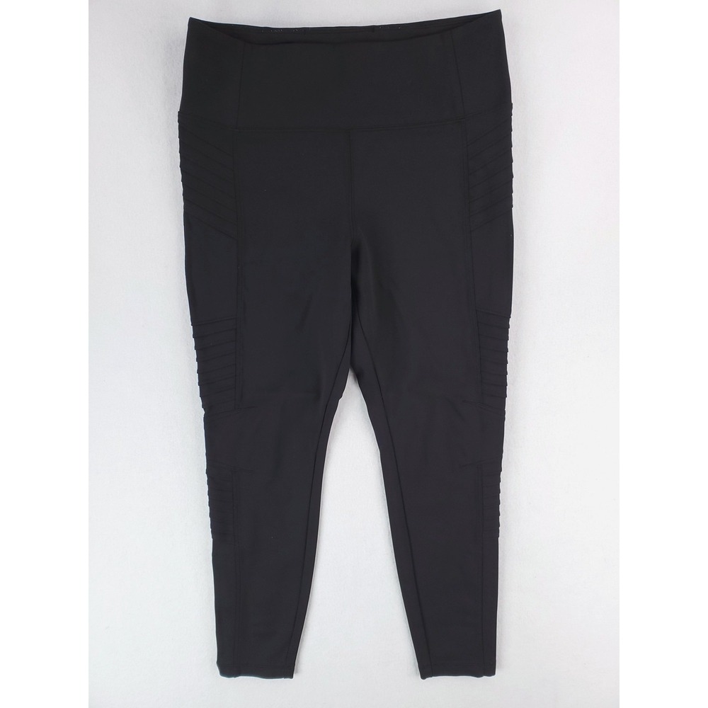 Athleta Delancey Leggings Womens Large Petite Moto High Rise Zip Tight Pants